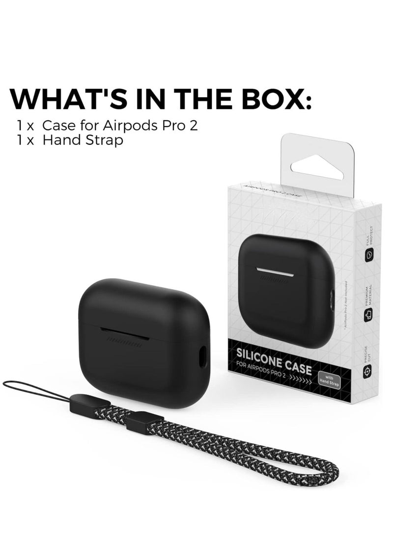 Excefore - AirPods Pro 2 Case Silicone Protective Cover [Front LED Visible] Compatible with 2nd Generation (Black) - Image 1