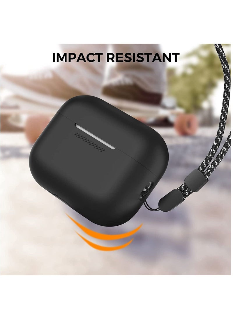 Excefore - AirPods Pro 2 Case Silicone Protective Cover [Front LED Visible] Compatible with 2nd Generation (Black) - Image 1