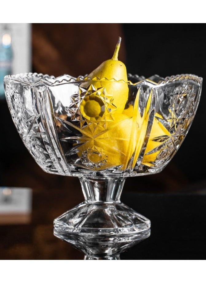 Delisoga - Fruit Serving Crystal Bowl - Decoration Fruit Bowl For Dining Table - Decorative Serving Bowl For Parties Set of 7 - Image 1