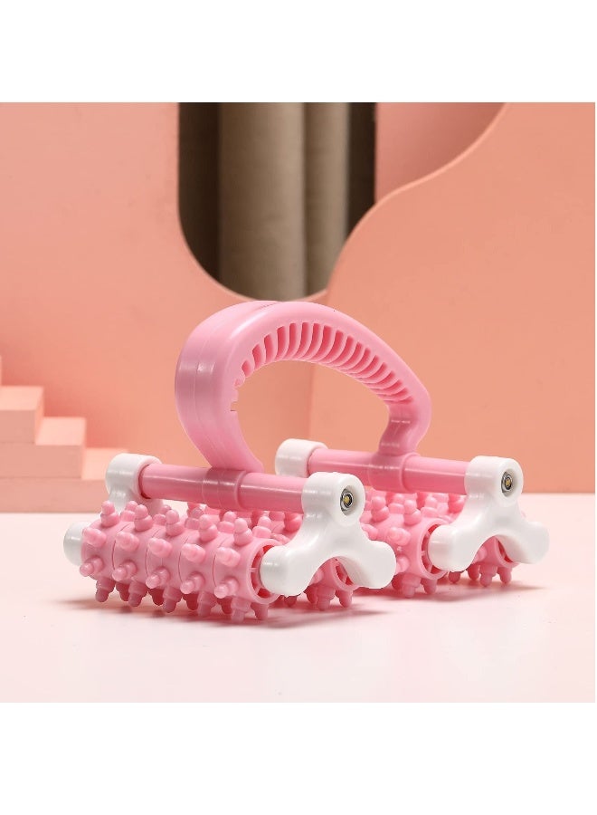 إسكدنيا أسطوانة تدليك العضلات لزيادة تدفق الدم، أسطوانة لشد الجسم وإزالة السيلوليت، أداة صغيرة لإطلاق الأنسجة العميقة ونقاط الضغط (وردي)