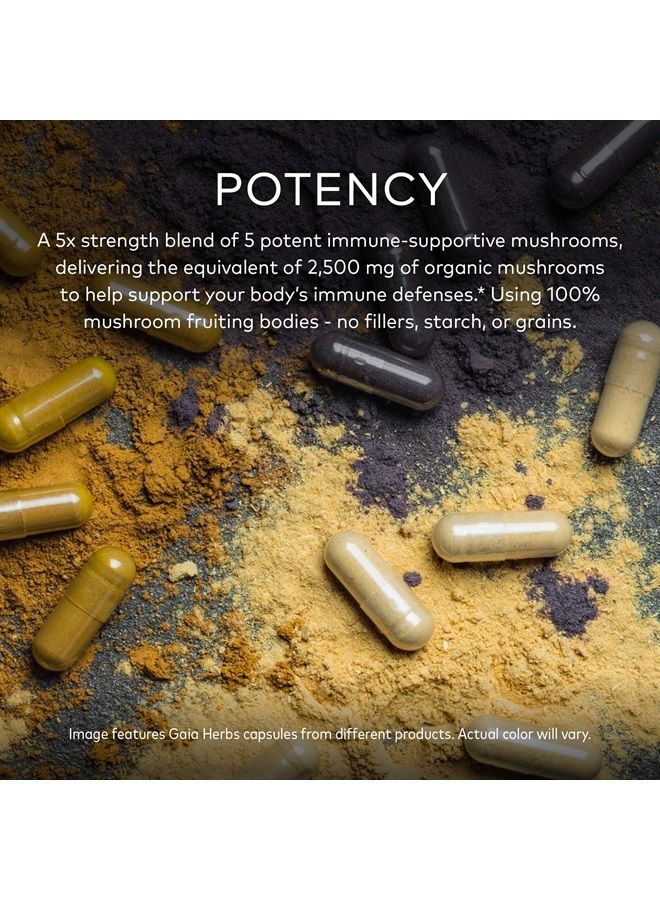 Immune Mushroom Blend - Immune Support Mushroom Supplement for Year-Round Health* - with Reishi, Cordyceps, Turkey Tail, Shiitake, and Chaga Mushrooms - 40 Vegan Capsules (40-Day Supply)