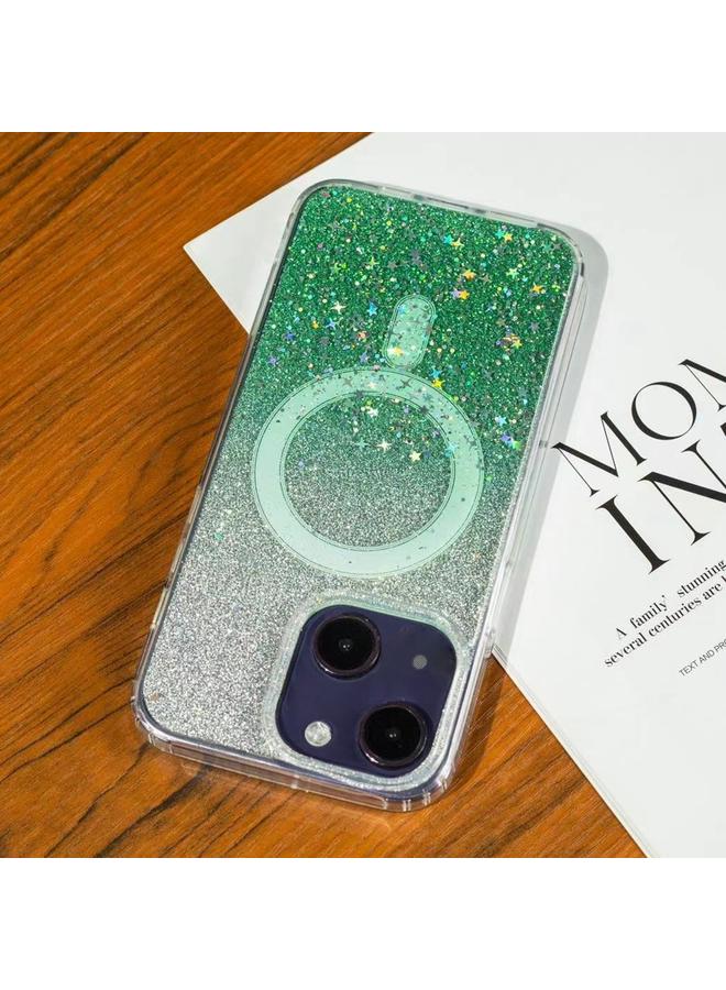 اس-توب جراب هاتف ماج سيف بتصميم متدرج لامع مرصع بالنجوم لهاتف آيفون 15 بلس - Image 1