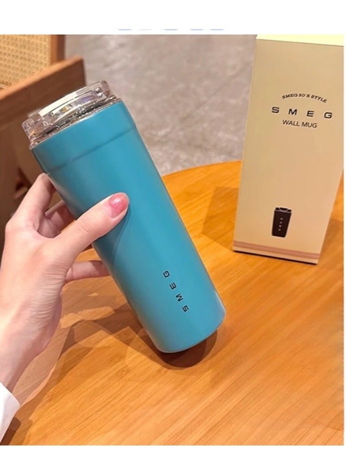 smeg SMEG 550ml Stainless Steel Tumbler - Premium 316 Food-Grade Vacuum Insulation Travel coffee thermos blue - Image 1