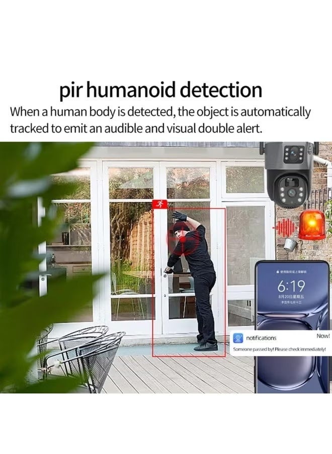 Gulf Trend Smart WiFi Dual Lens Security Camera – Full-Color Night Vision, Motion Detection, Two-Way Audio, Remote App Control, 360° Home Monitoring - Image 4