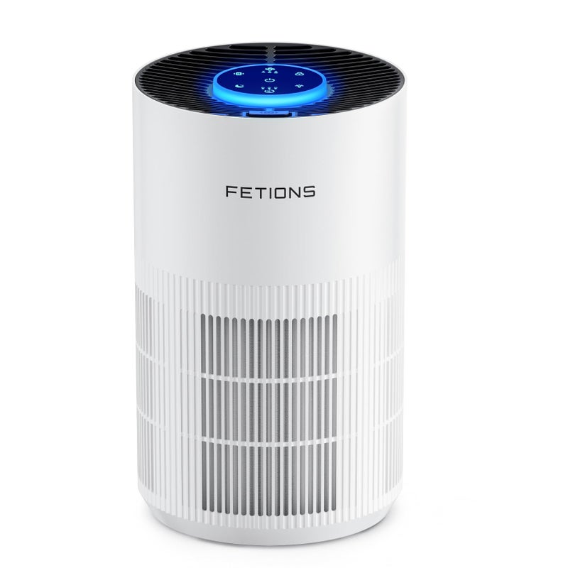 FETIONS منقيات الهواء لغرفة النوم المنزلية حتى 1200 قدم مربع، منقي هواء صغير لغرفة النوم، منقيات هواء H14 HEPA للحيوانات الأليفة في المنزل، مع وضع النوم، 3 سرعات، مؤقت، وظيفة العطر - Image 1
