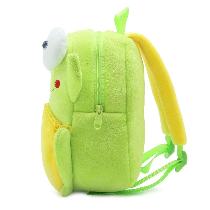 Plush Kids Backpack, Frog Animal Design, Soft Lightweight School Bag for Toddlers and Preschool Kids - Image 4