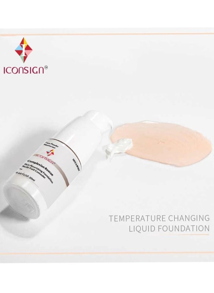 إيكونساين كريم أساس سائل متغير درجة الحرارة من إيكونزاين ماجيك وخافي عيوب التبييض - Image 3