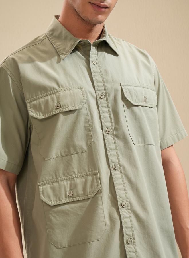 HIGHLANDER Regular Fit Collared Shirt with Pockets - Image 5