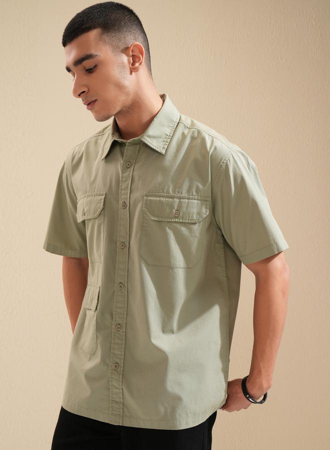 HIGHLANDER Regular Fit Collared Shirt with Pockets - Image 4