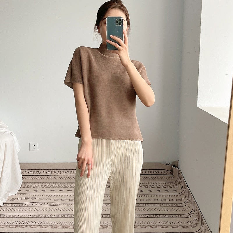 Green Women's Top Summer Loose Fit Short Sleeves Casual Fashionable - Image 4