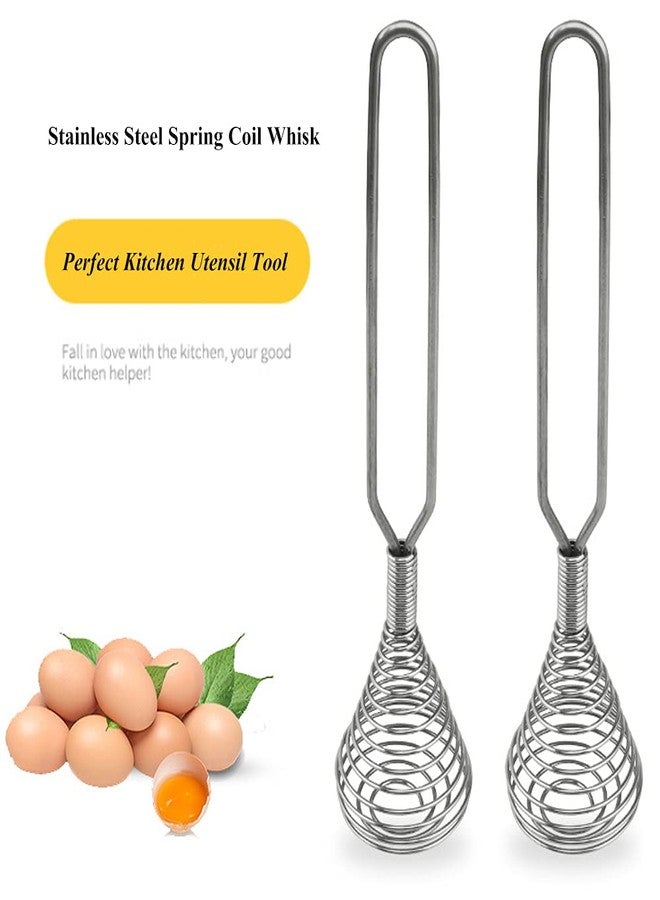 LUFMWCWD Stainless Steel Spring Coil Whisk Wire Whip Cream Egg Beater Gravy Cream Hand Mixer Kitchen Tool Accessories For Mixing, Blending, Beating, Stirring, Cooking - Image 3