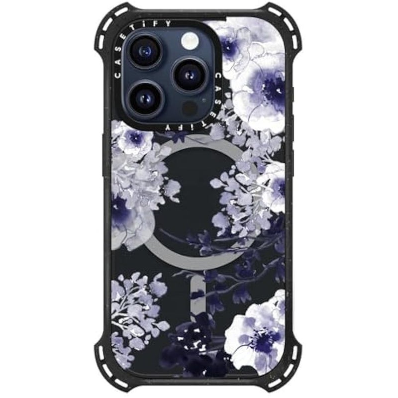 Casetify Bounce iPhone 15 Pro Case 【6X Military Grade Drop Tested / 21.3ft Drop Protection/Compatible with Magsafe】 - Blue Spring - Triple Black - Image 2