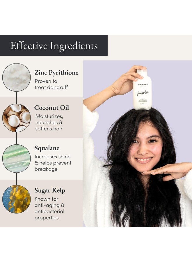 Jupiter Anti Dandruff Shampoo For Women & Men Physician Formulated For Flaky Itchy Oil Dry Scalp Treatment Vegan Sulfate Free Color Safe & Paraben Free Scalp Psoriasis Shampoo With Zinc - Image 4