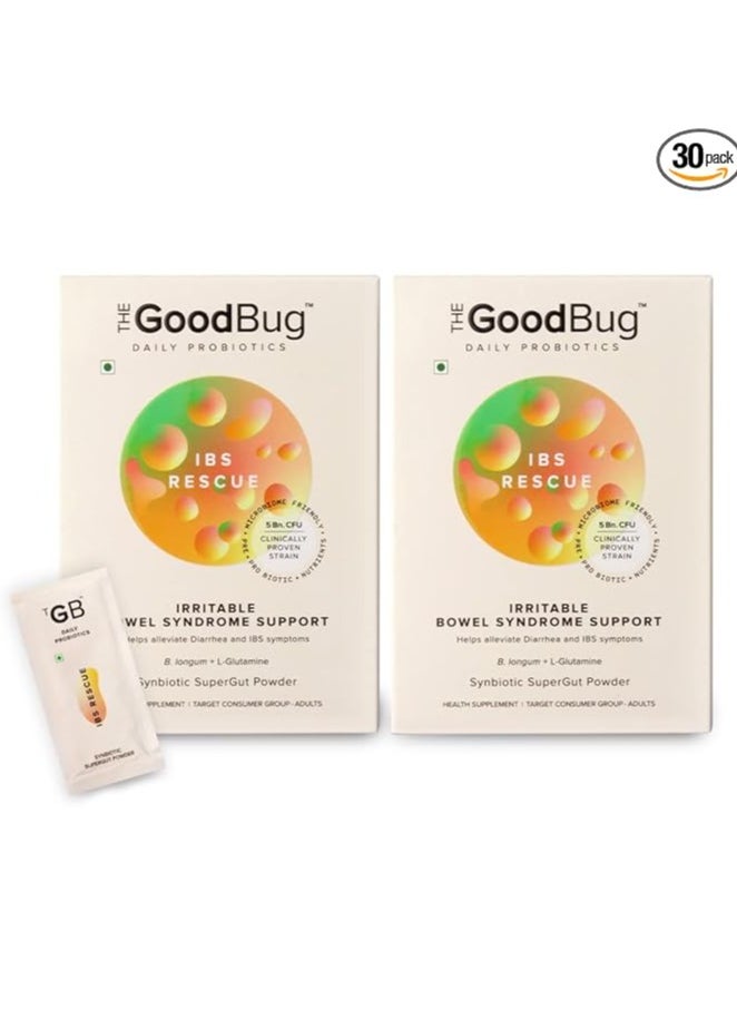علة جيدة مسحوق Good Bug IBS Rescue SuperGut لتخفيف الإمساك ومتلازمة القولون العصبي | مكمل ما قبل البروبيوتيك للرجال والنساء | 5 مليار وحدة تشكيل مستعمرة من السلالات المثبتة سريريًا | باقة 30 يومًا  - Image 1