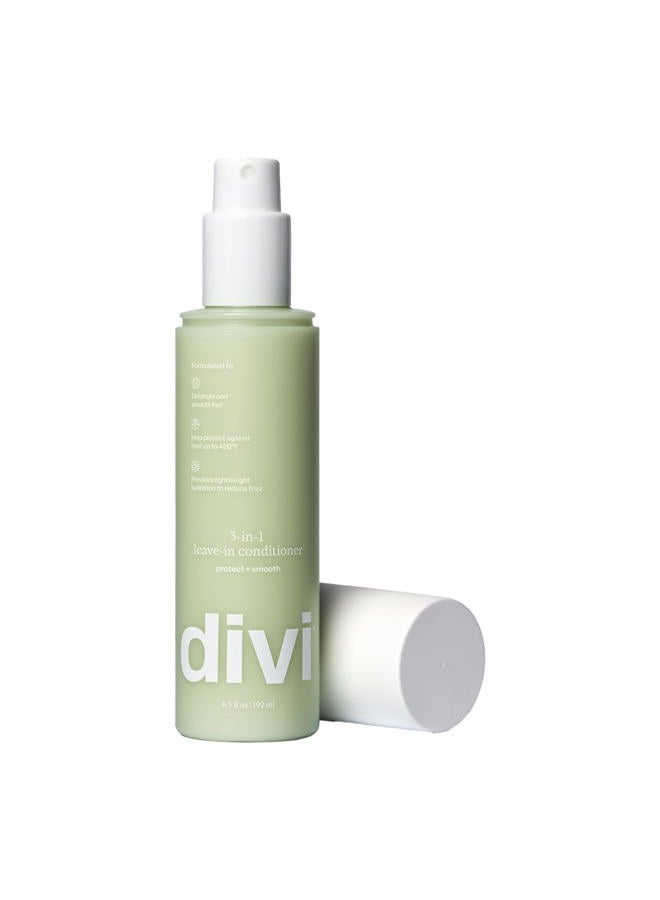DiVi سبراي ديفي 3 في 1 لبلسم الشعر - مزيل تشابك وحامي للحرارة للتحكم في التجاعيد واللمعان، مرطب خفيف الوزن - لجميع أنواع الشعر - 6.5 أونصة سائلة - Image 1