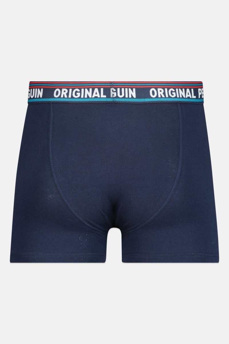 Original Penguin Men 3 Pieces Brand Logo Trunks, Navy/Red - Image 4