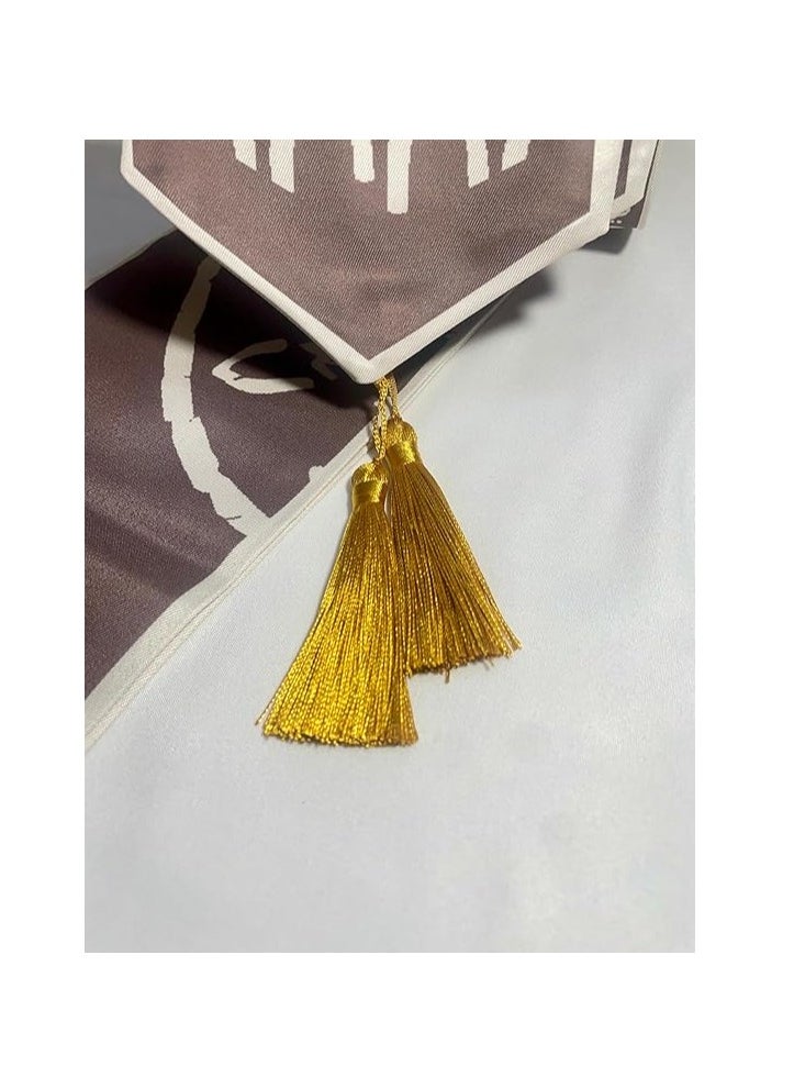 ماركة غير محددة - وشاح يوم تأسيس المملكة العربية السعودية من جوشتراي مع شعار يوم بادينا عالي الجودة باللون البني مع شرابات للاحتفال بالأحداث والمناسبات الرياضية الوطنية - Image 1