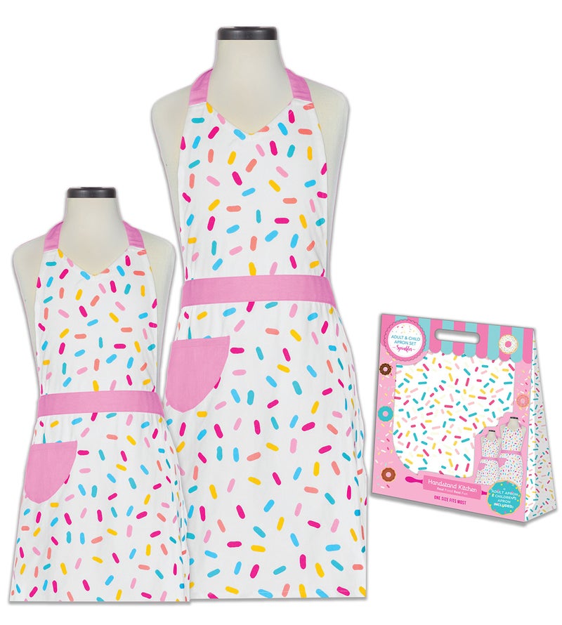 Handstand Kitchen Mother and Daughter 100 Cotton Pretty Print Apron Set  Sprinkles