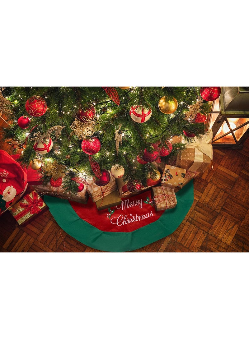 تنورة شجرة عيد الميلاد سجادة شجرة  مصنوعة قطيفة   الناعم الملمس للمنزل والمكتب وديكور العطلات تنورة شجرة الكريسماس 80 سم - Image 2