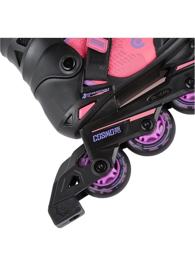 Micro زلاجات كوزمو بنفسجي مع مجموعة فرامل للأطفال (31-34) | زلاجات رولر قابلة للتعديل للأولاد والبنات | أحذية التزلج الخارجية من 7 إلى 14 سنة للجنسين - Image 4