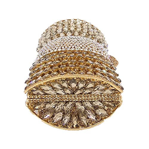 Boutique De FGG Sparkly Gold Crystal Clutch Purse for Women Evening Bags with Spikes Wedding Party Rhinestone Clutch Handbag,Mini - Image 5
