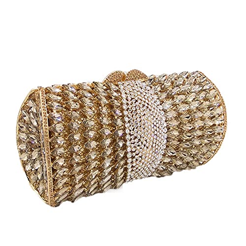 Boutique De FGG Sparkly Gold Crystal Clutch Purse for Women Evening Bags with Spikes Wedding Party Rhinestone Clutch Handbag,Mini - Image 4