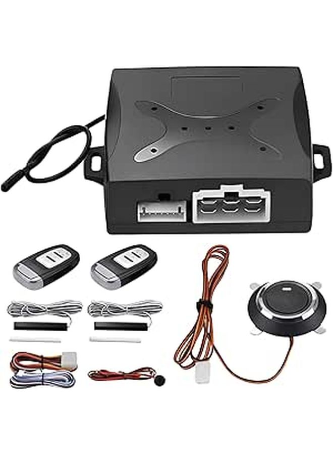 Universal Car Alarm with Remote Start Keyless Ignition 12V Security Kit Easy to Install Plastic Housing - Image 1