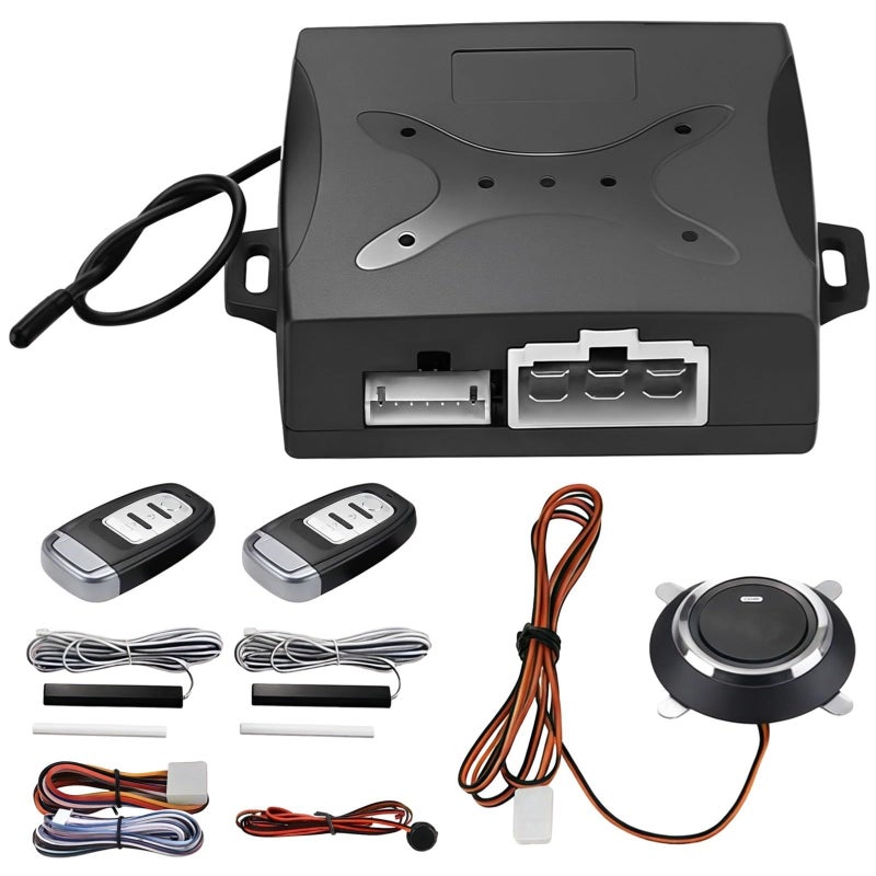 Universal Car Alarm with Remote Start Keyless Ignition 12V Security Kit Easy to Install Plastic Housing - Image 2