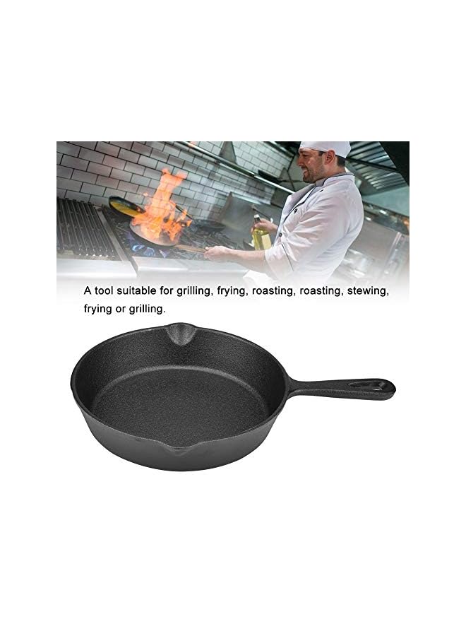 Naroote مقلاة حديد زهر عتيقة غير لاصقة للشواء، التحميص، والطهي (20 سم) - Image 2