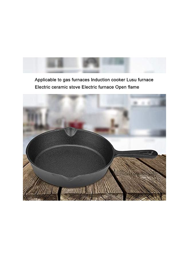 Naroote مقلاة حديد زهر عتيقة غير لاصقة للشواء، التحميص، والطهي (20 سم) - Image 4
