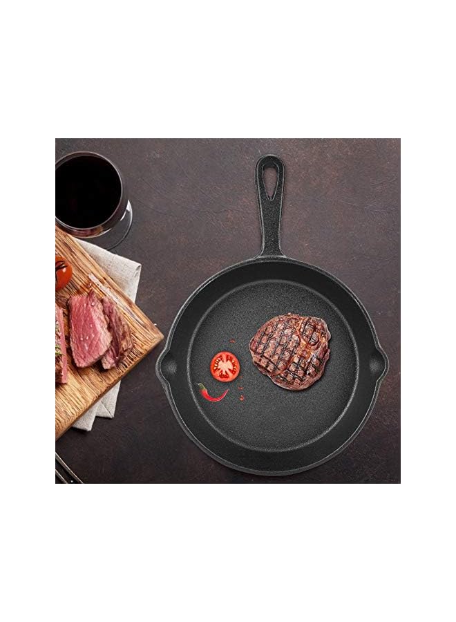 Naroote مقلاة حديد زهر عتيقة غير لاصقة للشواء، التحميص، والطهي (20 سم) - Image 3