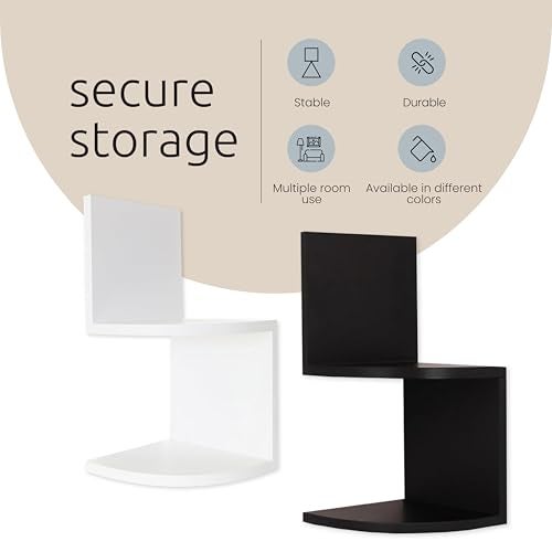 Kiera Grace kieragrace Priva Corner Wall Shelf - Set of 2, White, 7.75" x 7.75" - Image 5