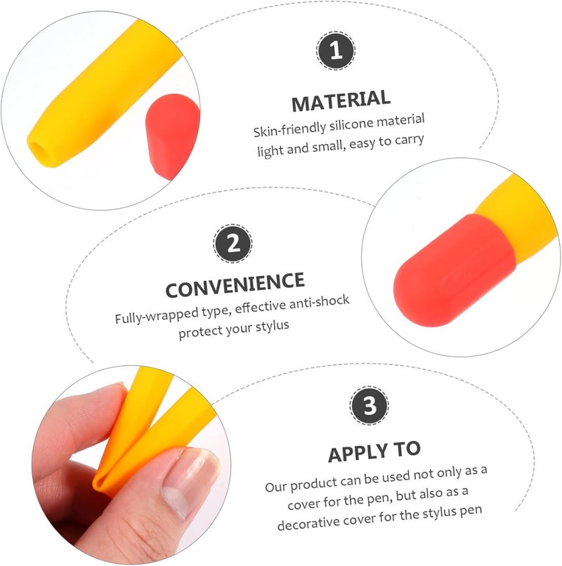 Angoily Stylus Cover for Pencil Drop Resistant Protective Sleeve with Color Matching Design Includes Pen Sleeve Caps Comfortable Hand Feeling for - Image 5