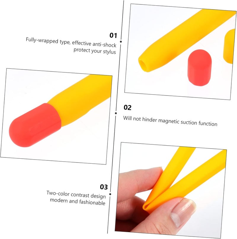 Angoily Stylus Cover for Pencil Drop Resistant Protective Sleeve with Color Matching Design Includes Pen Sleeve Caps Comfortable Hand Feeling for - Image 4