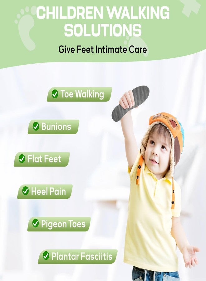 UBARONY Carbon Fiber Insole for Kids to Correct Children's Tip Toe Walking(1 Pair), Carbon Fiber Foot Plate for Healthy Walking Habits, Broken Toe or Foot Recovery, Rigid Shoe Insert for Toddlers and Big Kids - Image 2