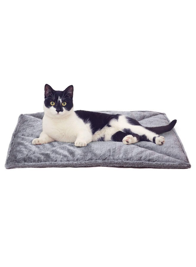 Furhaven ThermaNAP Self-Warming Cat Bed for Indoor Cats & Small Dogs, Washable & Reflects Body Heat - Quilted Faux Fur Reflective Bed Mat - Gray, Small - Image 1