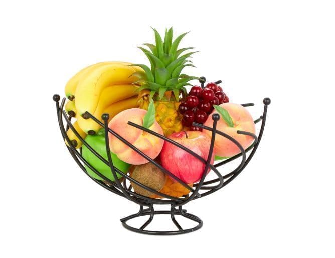 GOLKIPAR(LABEL) Wired Fruit Basket 2 Tier Steel Fruit Basket for Dining Table, Fruit Bowl for Kitchen, Countertop Fruit Stand for Home, Vegetable Basket for Kitchen, Fruit and Vegetable (Fruit Basket) - Image 1