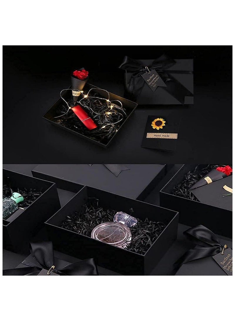 Raffia Paper Shreds Strands Eco Friendly Shredded Crinkle Confetti Crinkle Cut Paper Filling Shredded Paper for Hamper Gift Box Filling (Black)100g - Image 5