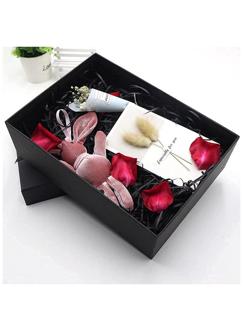 Raffia Paper Shreds Strands Eco Friendly Shredded Crinkle Confetti Crinkle Cut Paper Filling Shredded Paper for Hamper Gift Box Filling (Black)100g - Image 3