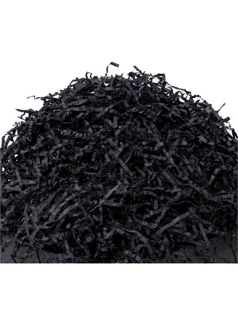 Raffia Paper Shreds Strands Eco Friendly Shredded Crinkle Confetti Crinkle Cut Paper Filling Shredded Paper for Hamper Ramadan Gifts Box Filling (Black)100g