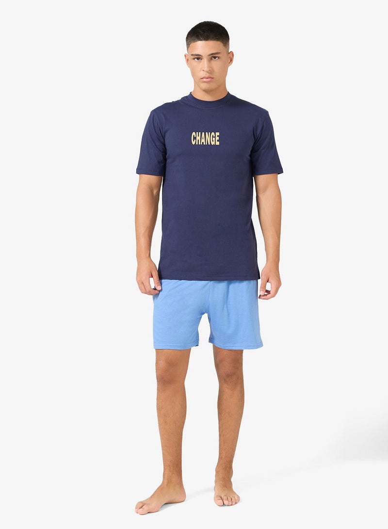 سفنتي فايف طقم بيجامة تيشيرت وشورت - Image 5