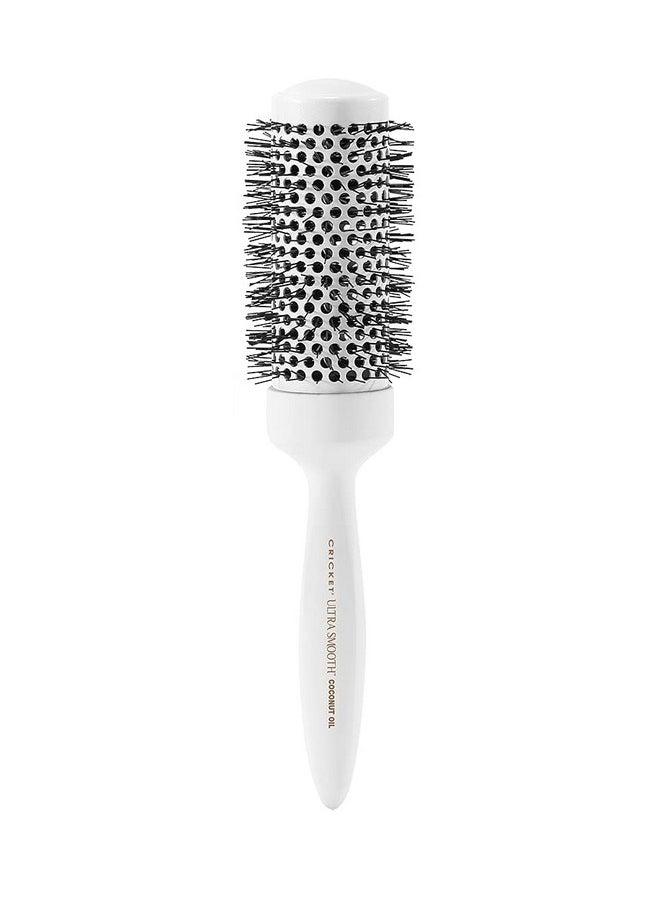 Cricket Ultra Smooth Coconut 1.75” Thermal Ceramic Barrel Hair Brush Antistatic Heatresistant Hairbrush For Blow Drying Curling And Styling All Hair Types White  - Image 1