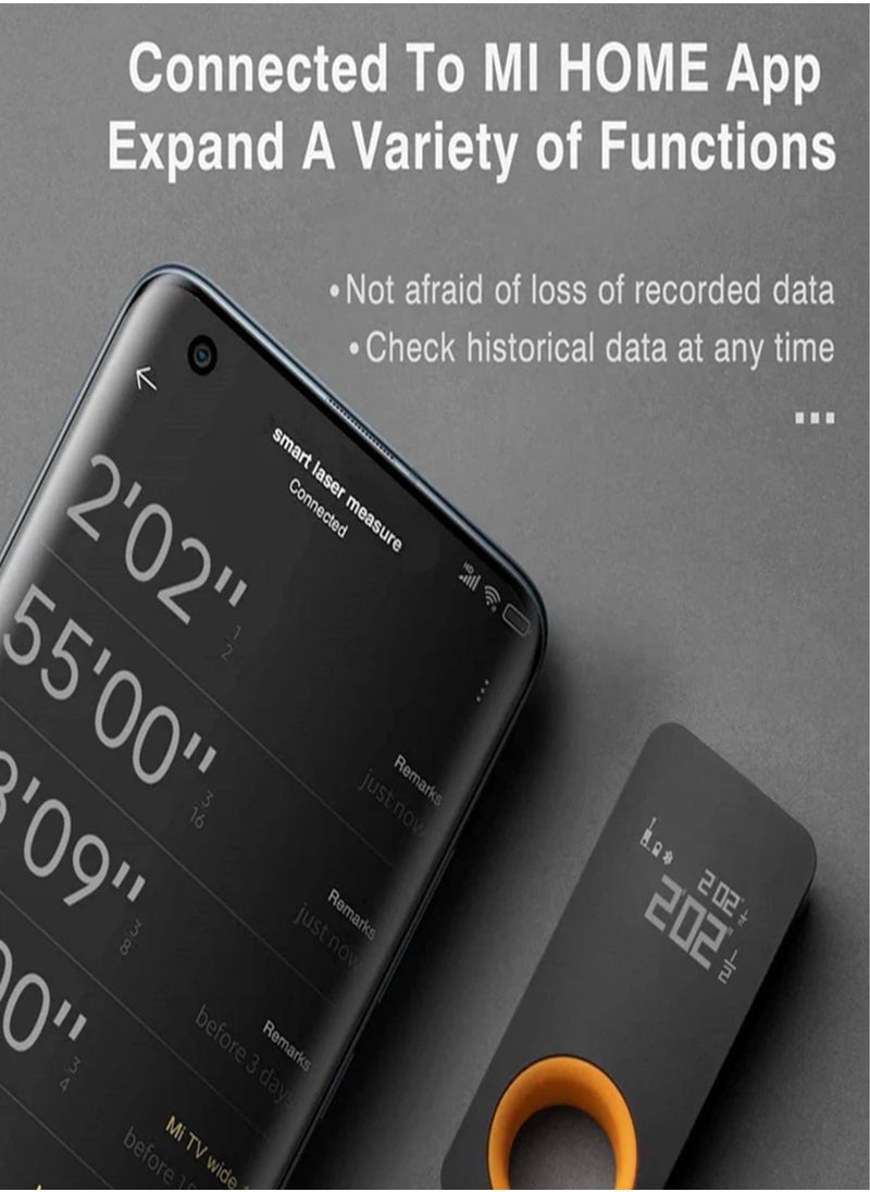 HOTO - Smart Laser Distance Measure – 98ft (30m) Range, ±1/16" High Precision, Smart Bluetooth Sync with Mi Home App, OLED Display, USB-C Rechargeable, Ultra-Lightweight & Compact, Auto Shutdown, Multiple Unit Modes – Ideal for Home, Construction & DIY - Image 1