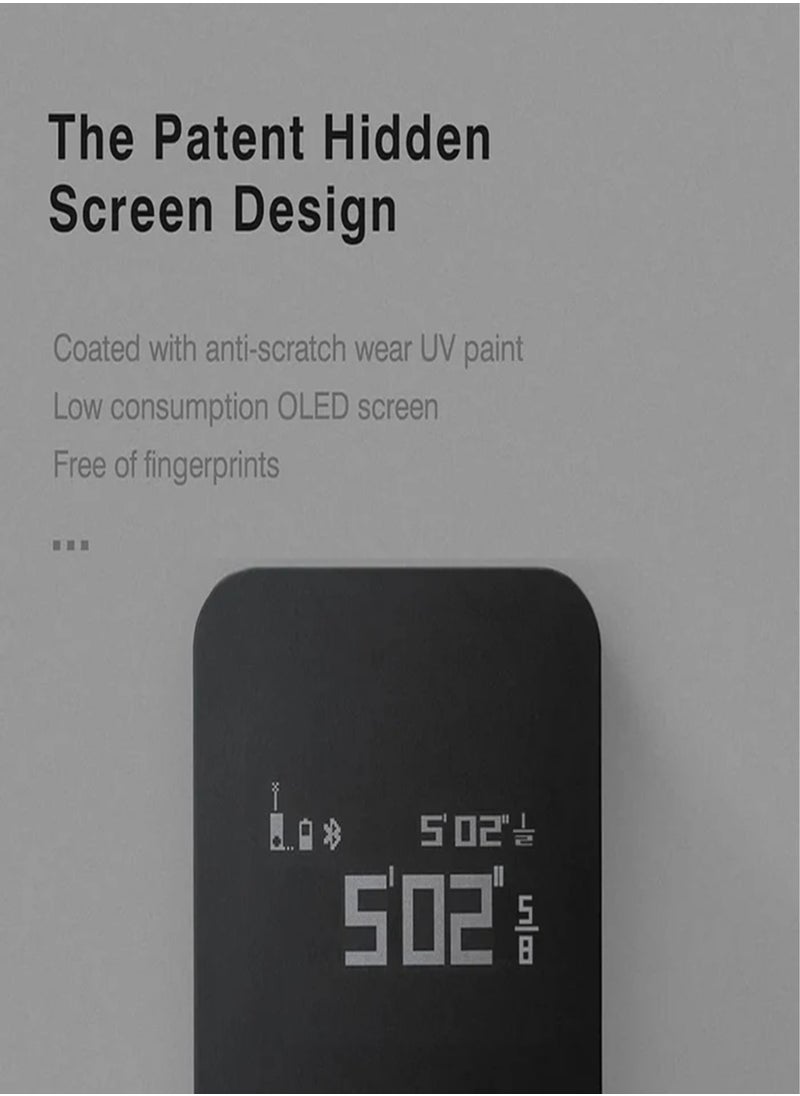 HOTO - Smart Laser Distance Measure – 98ft (30m) Range, ±1/16" High Precision, Smart Bluetooth Sync with Mi Home App, OLED Display, USB-C Rechargeable, Ultra-Lightweight & Compact, Auto Shutdown, Multiple Unit Modes – Ideal for Home, Construction & DIY - Image 1