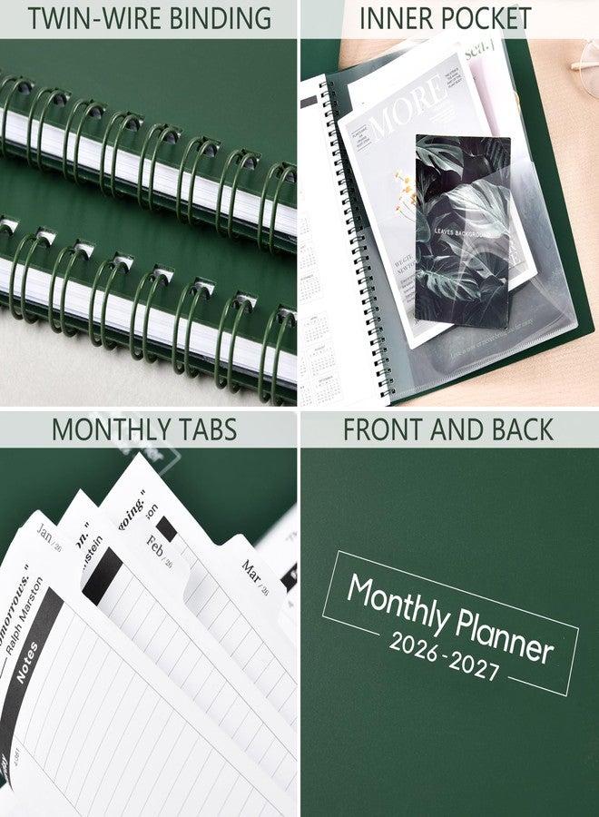 Coboll 2026-2027 Monthly Planner - 2-Year Monthly Planner from JAN 2026 to DEC 2027, 8.5'' x 11'', 2026-2027 Planners, Inner Pocket, 24 Tabs - Army Green - Image 5