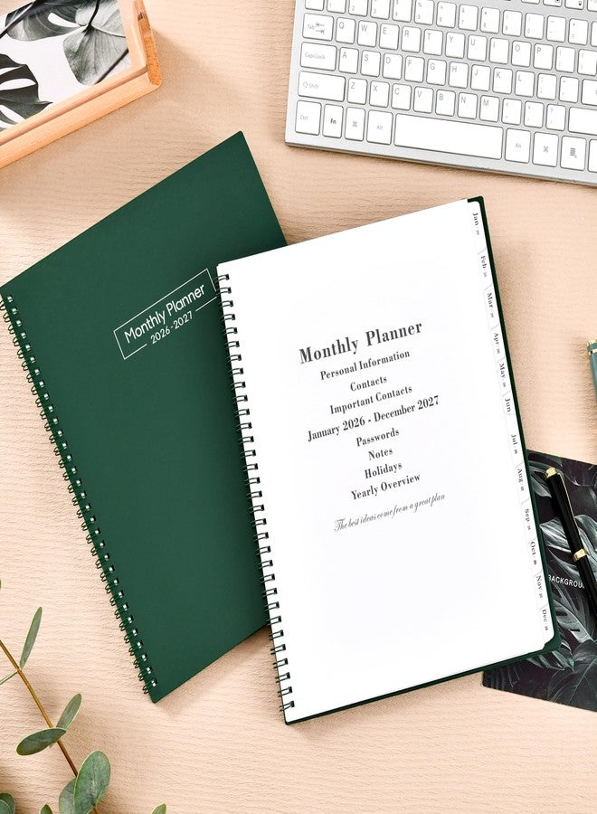 Coboll 2026-2027 Monthly Planner - 2-Year Monthly Planner from JAN 2026 to DEC 2027, 8.5'' x 11'', 2026-2027 Planners, Inner Pocket, 24 Tabs - Army Green - Image 2