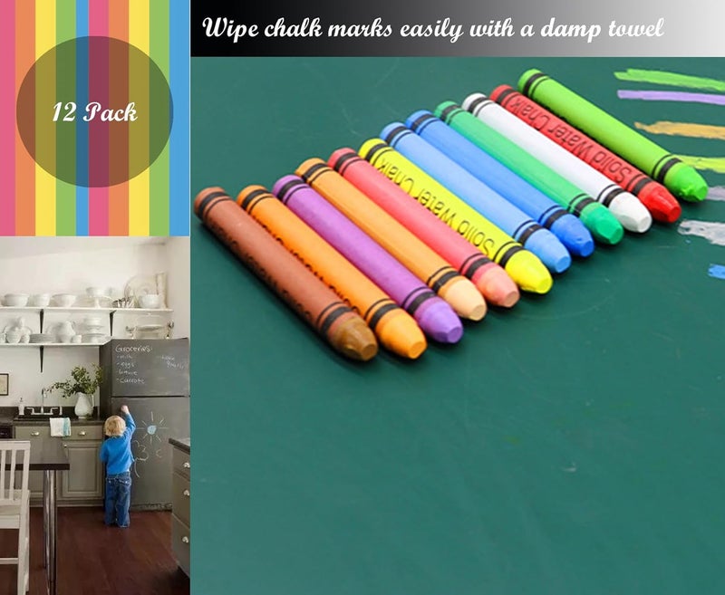 VOVCIG Upgrade Water-soluble Dustless Chalk,Color Dust-free Chalk That Can Be Cleaned with a Damp Cloth(12Pcs - Image 5