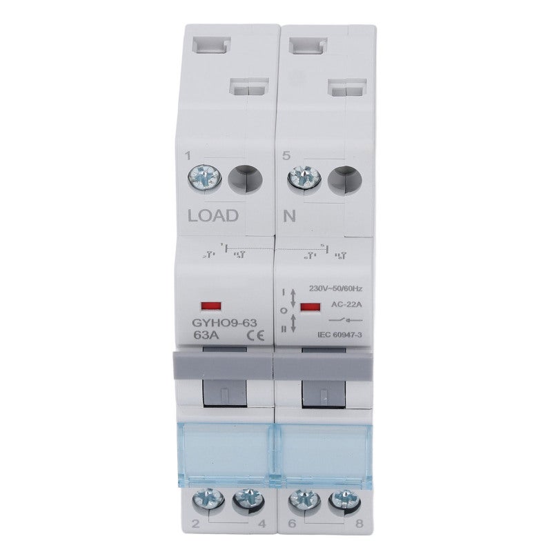 GEYA مفتاح نقل يدوي مزدوج الطاقة 63 أمبير 2 قطب 1-600 فولت تيار متردد جهد عريض - معيار IEC 60947-3 - مؤشر ثلاثي الألوان للأنظمة الكهربائية السكنية - Image 2