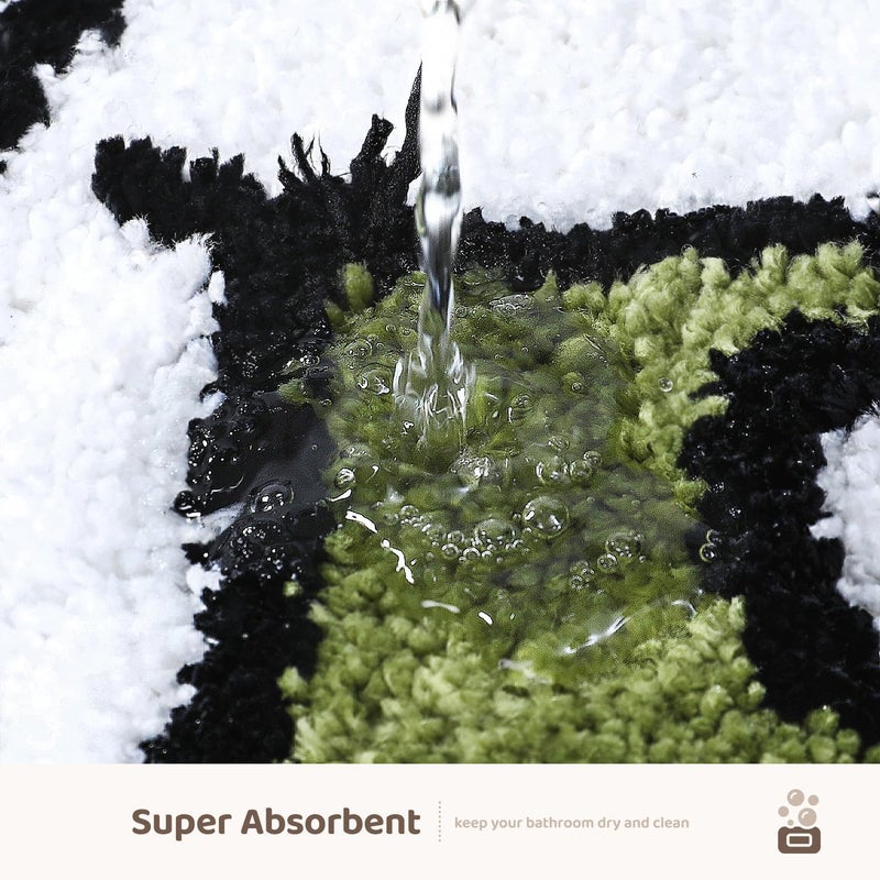 AAZEEM Mat Rugs Non-Slip Abstract Bath Rugs Cute Mat Washable for Tube|Rectangular Door Mat for Home |Drawingroom |Easy Clean Indoor and Outdoor Floor Mat |Green | - Image 5