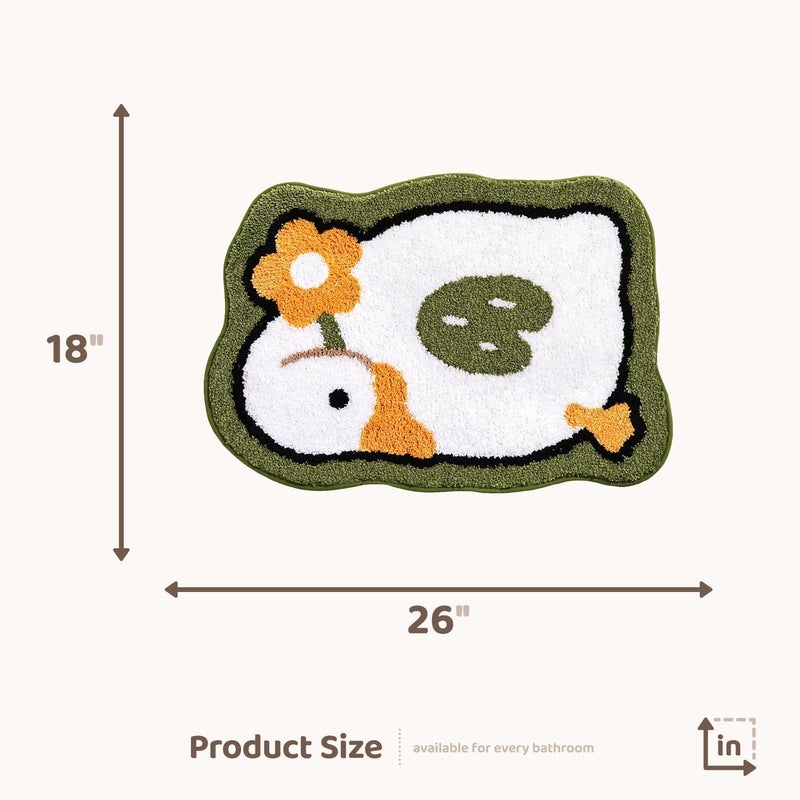 AAZEEM Mat Rugs Non-Slip Abstract Bath Rugs Cute Mat Washable for Tube|Rectangular Door Mat for Home |Drawingroom |Easy Clean Indoor and Outdoor Floor Mat |Green | - Image 2